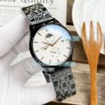 Hot Sale Replica Longines Watch White Dial Black Steel Strap Men's Watch 40mm